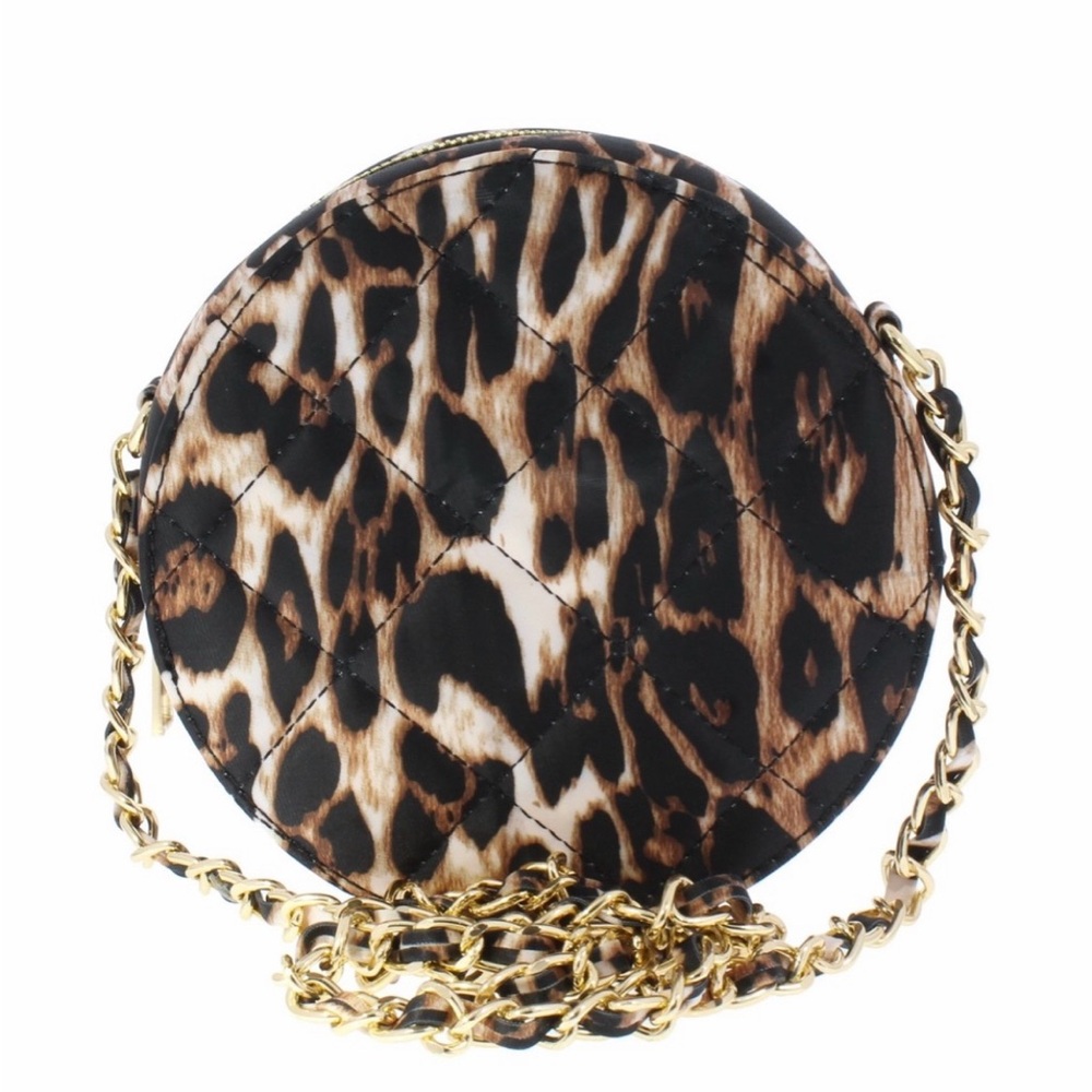 Leopard print round purse
